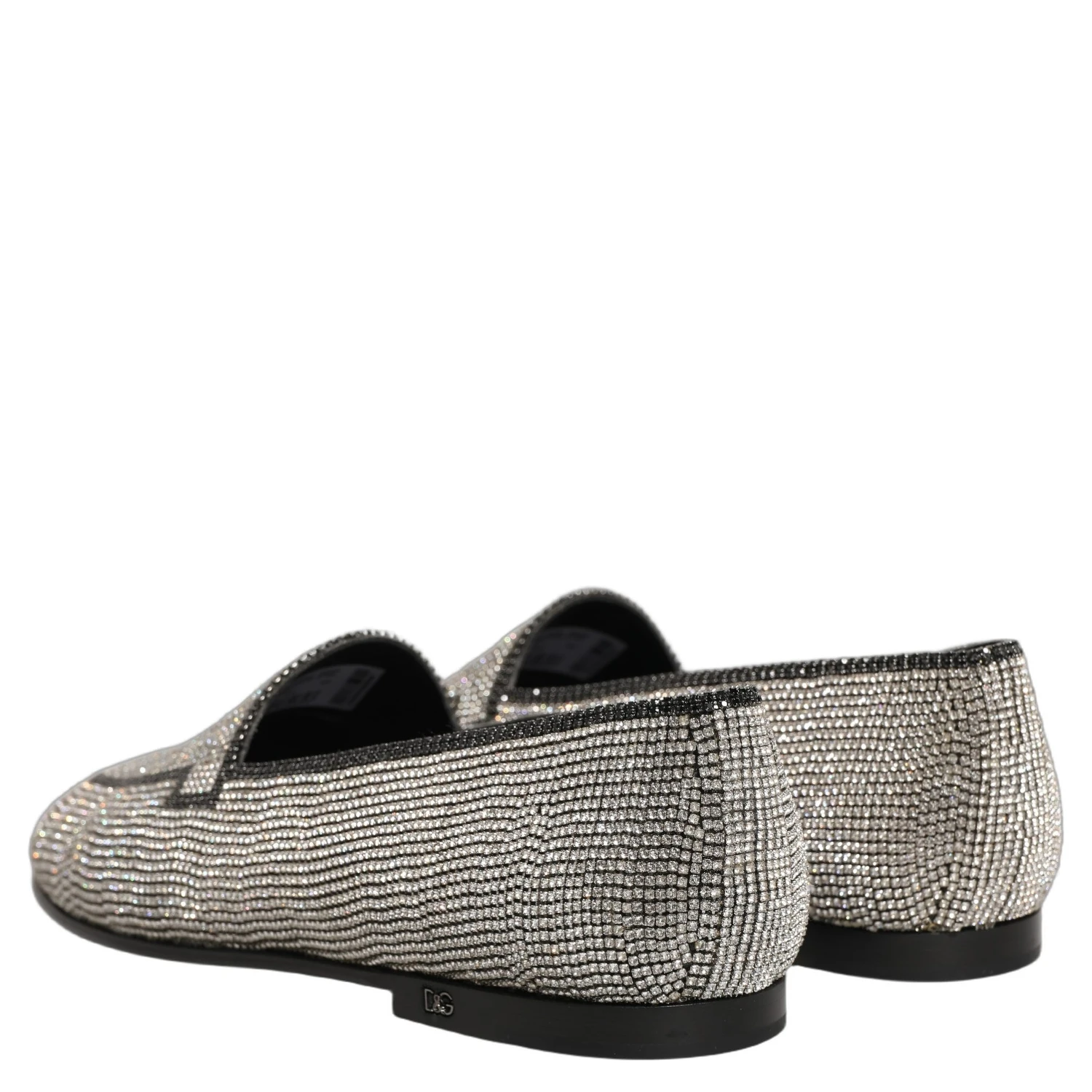 Silver Crystal Embellished Men Loafers Shoes