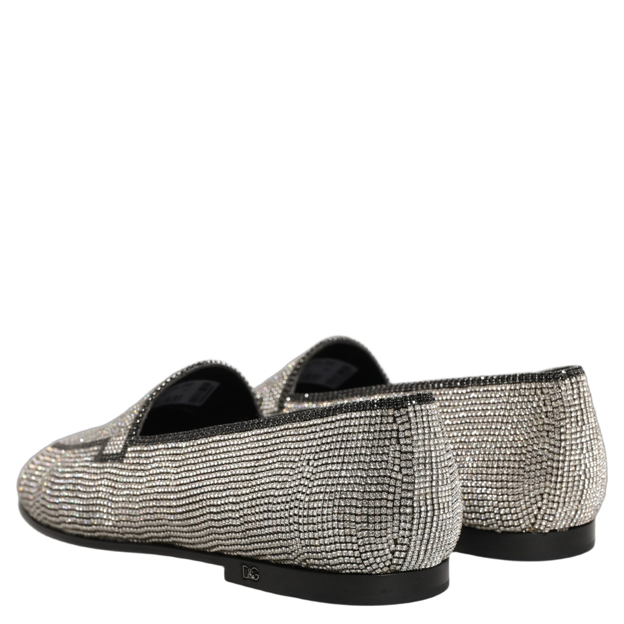 Silver Crystal Embellished Men Loafers Shoes