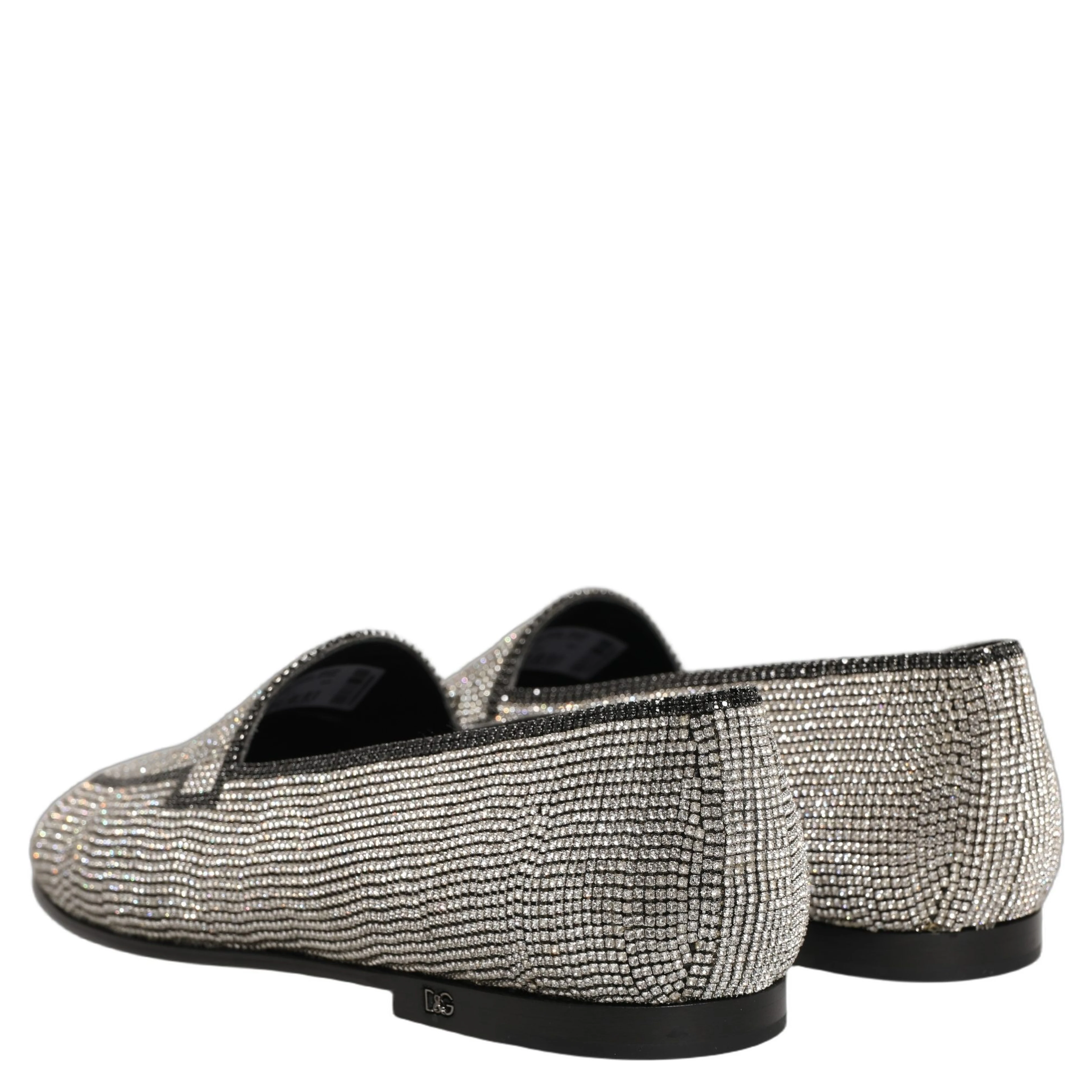 Silver Crystal Embellished Men Loafers Shoes