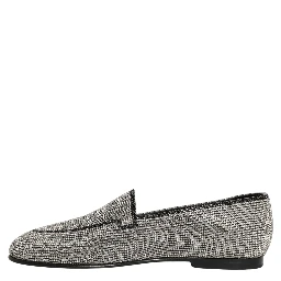 Silver Crystal Embellished Men Loafers Shoes
