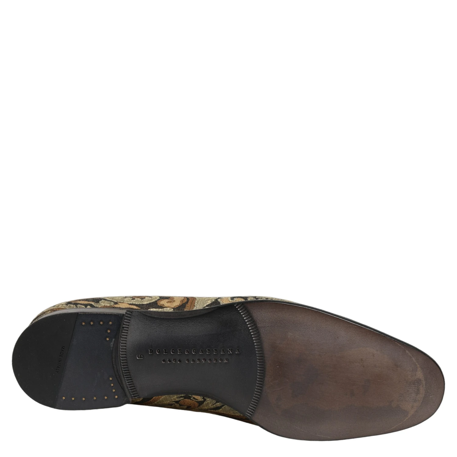 Gold Brocade Slip On Men Dress Loafers Shoes