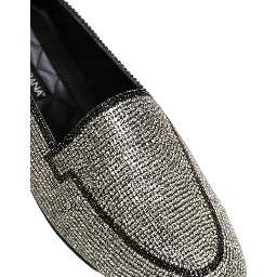Silver Crystal Embellished Men Loafers Shoes