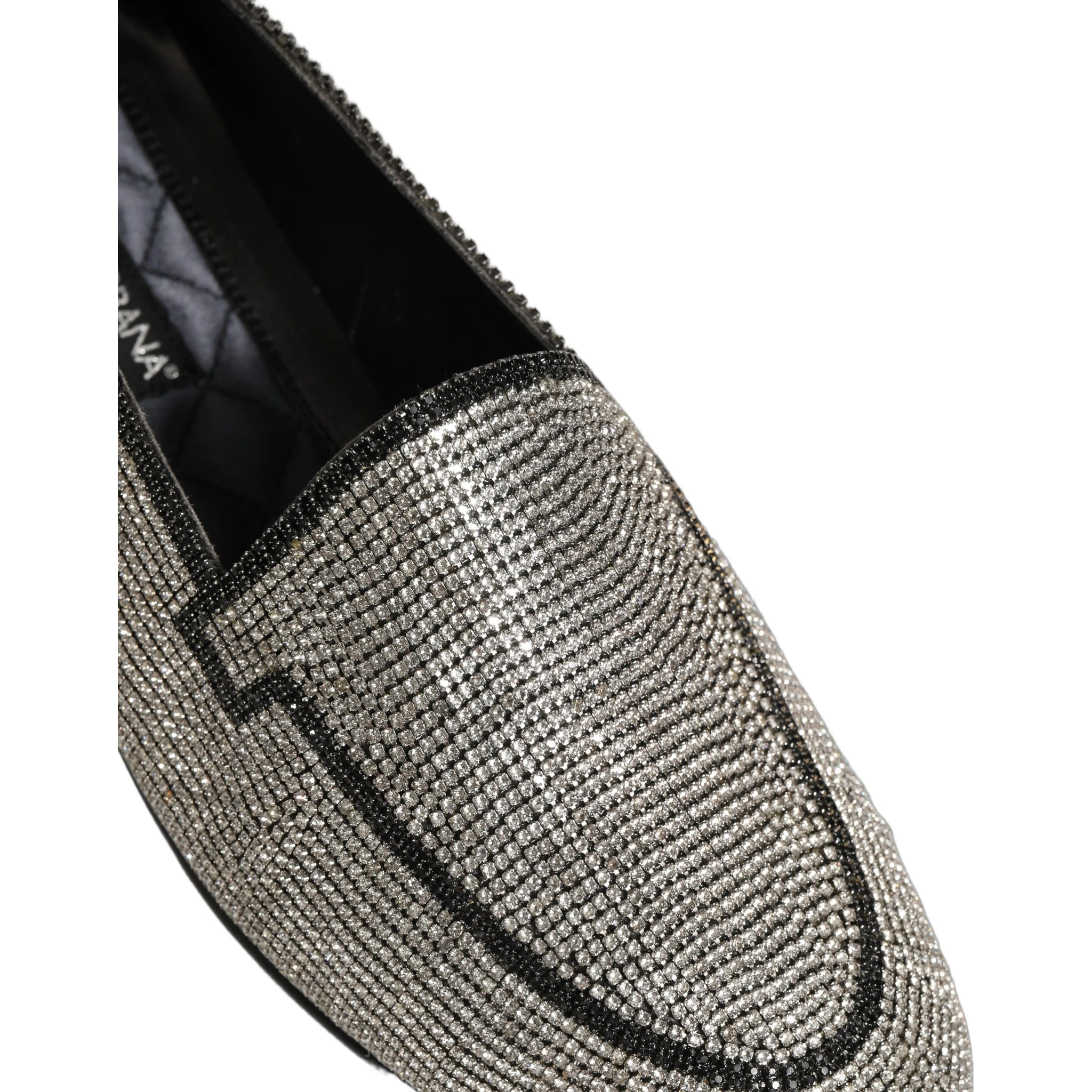 Silver Crystal Embellished Men Loafers Shoes