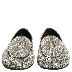 Silver Crystal Embellished Men Loafers Shoes