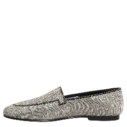 Silver Crystal Embellished Men Loafers Shoes