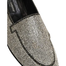 Silver Crystal Embellished Men Loafers Shoes