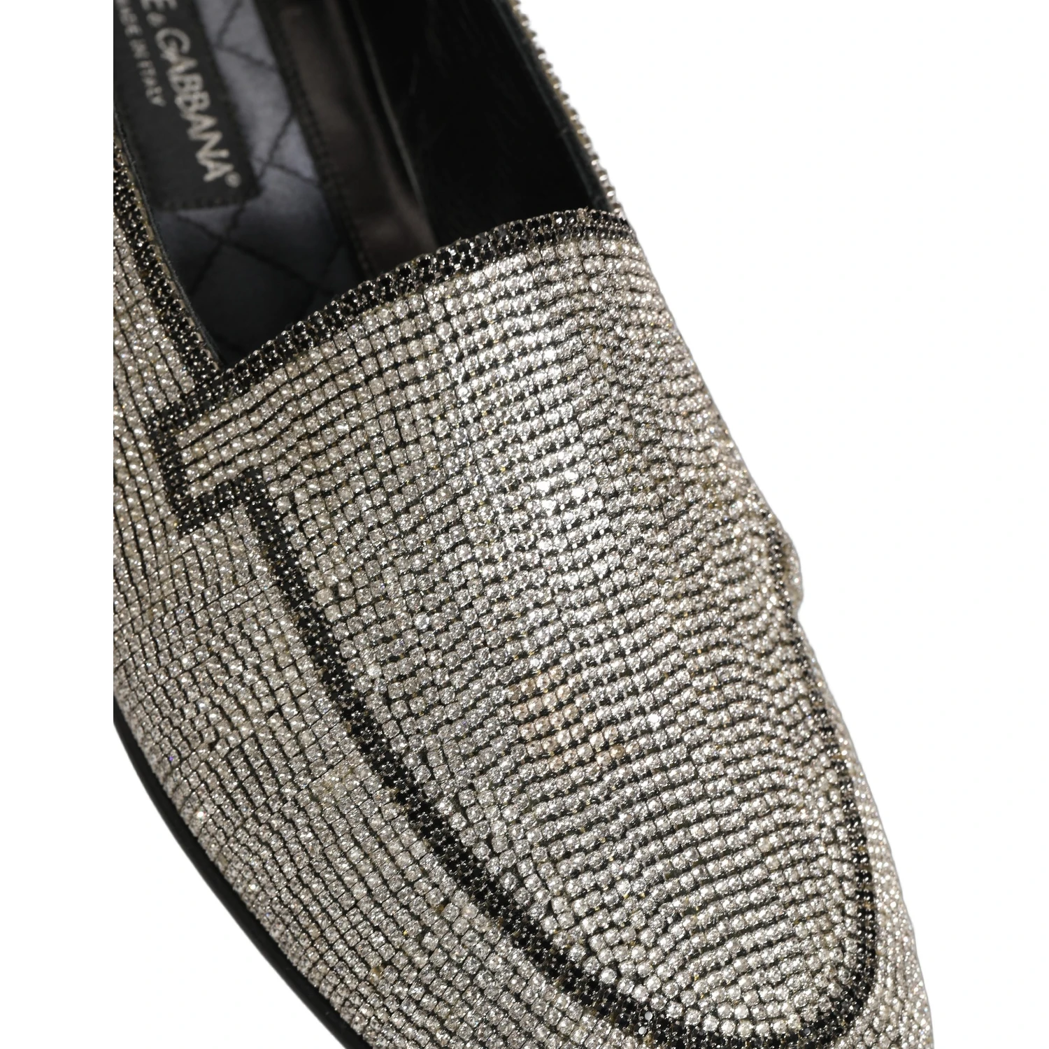 Silver Crystal Embellished Men Loafers Shoes