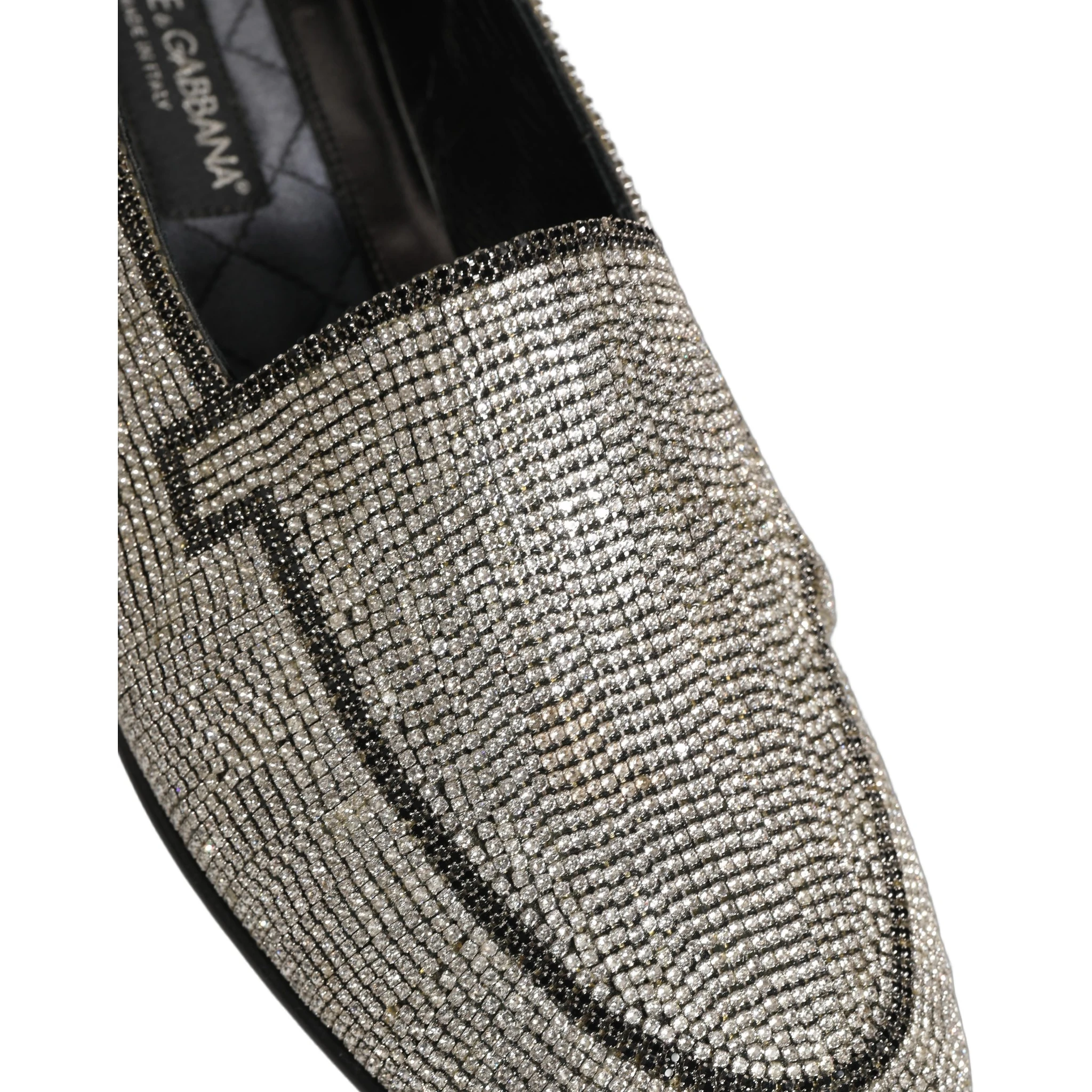 Silver Crystal Embellished Men Loafers Shoes
