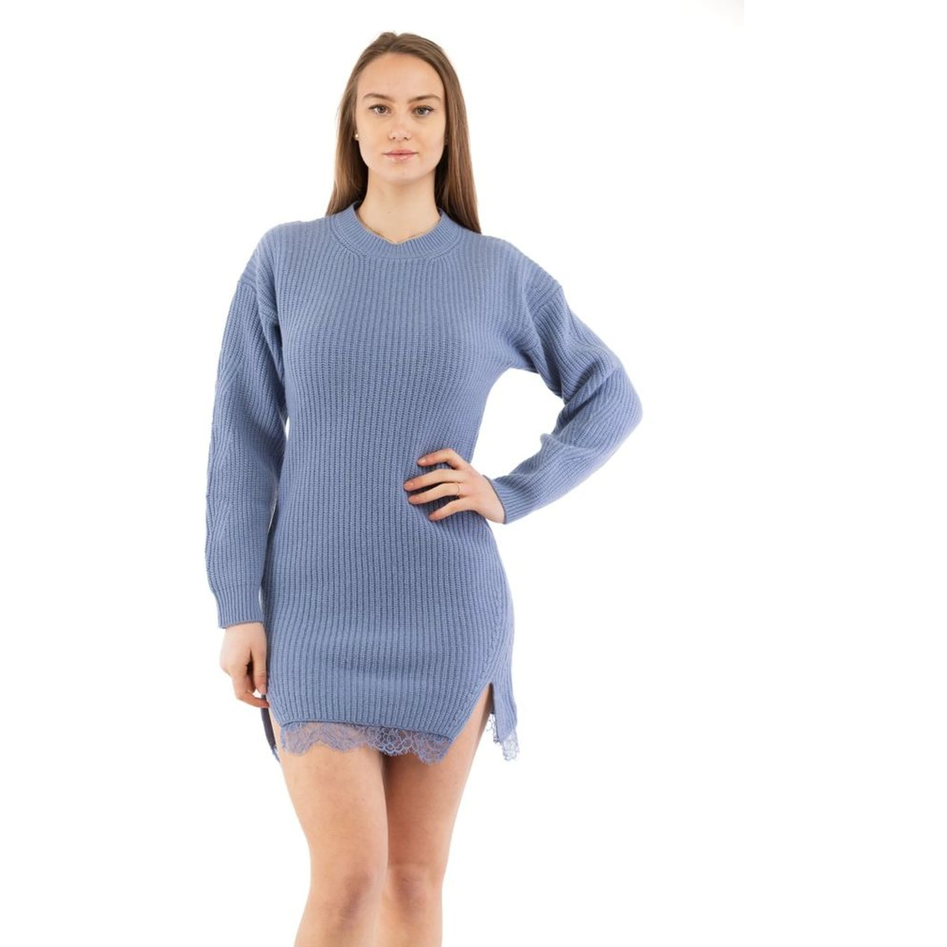 Purple Wool Casual Dress