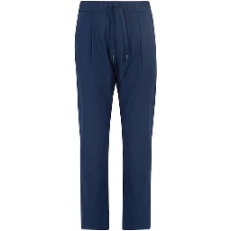 Blue Elastane Casual Pants