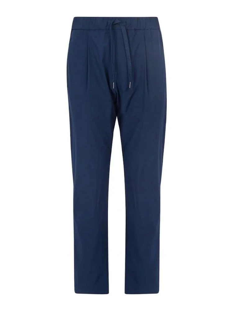 Blue Elastane Casual Pants