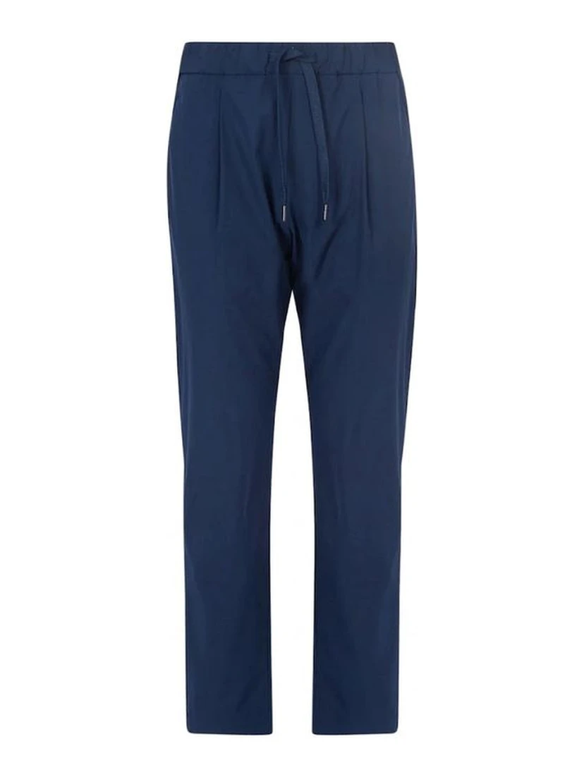 Blue Elastane Casual Pants