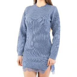 Purple Wool Casual Dress