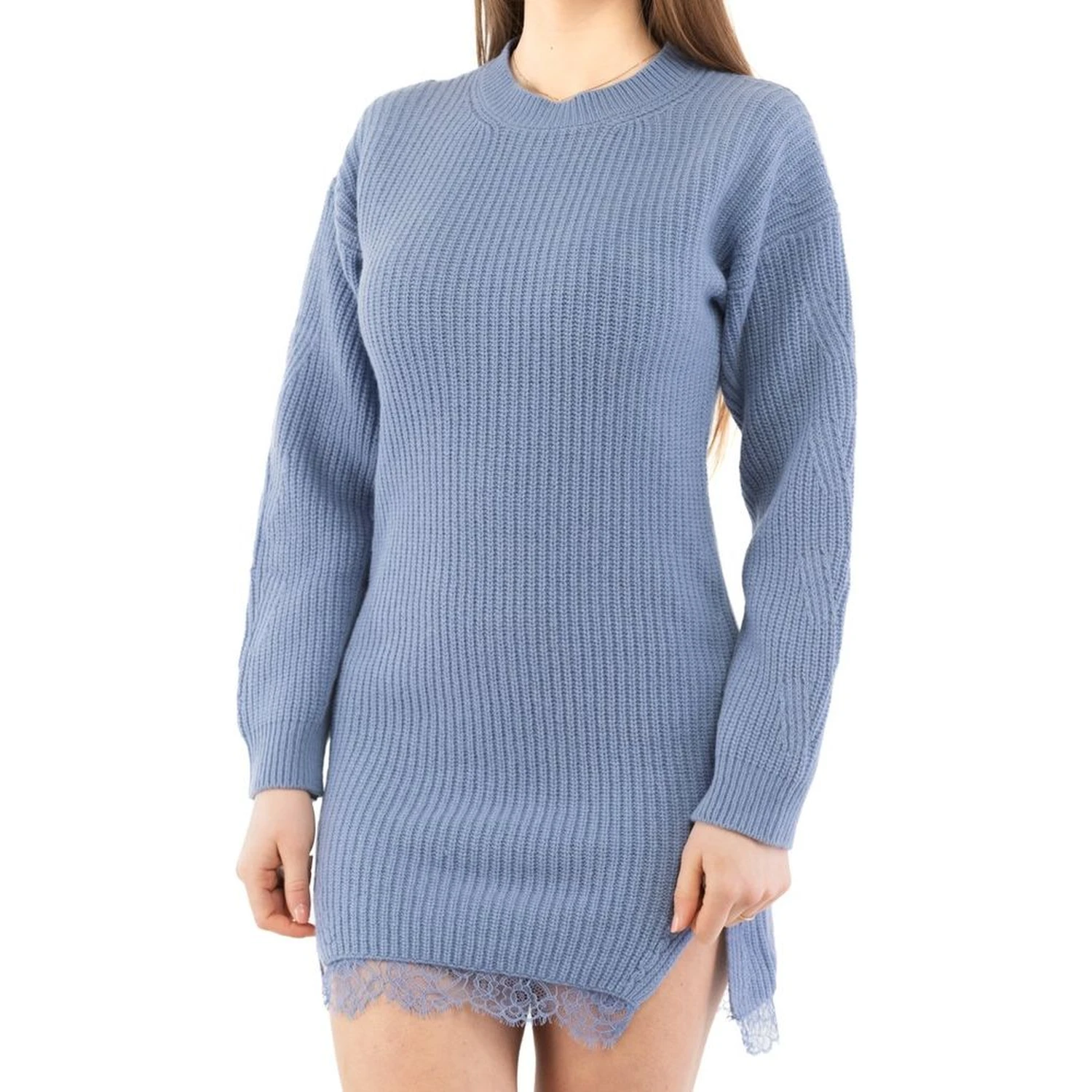 Purple Wool Casual Dress