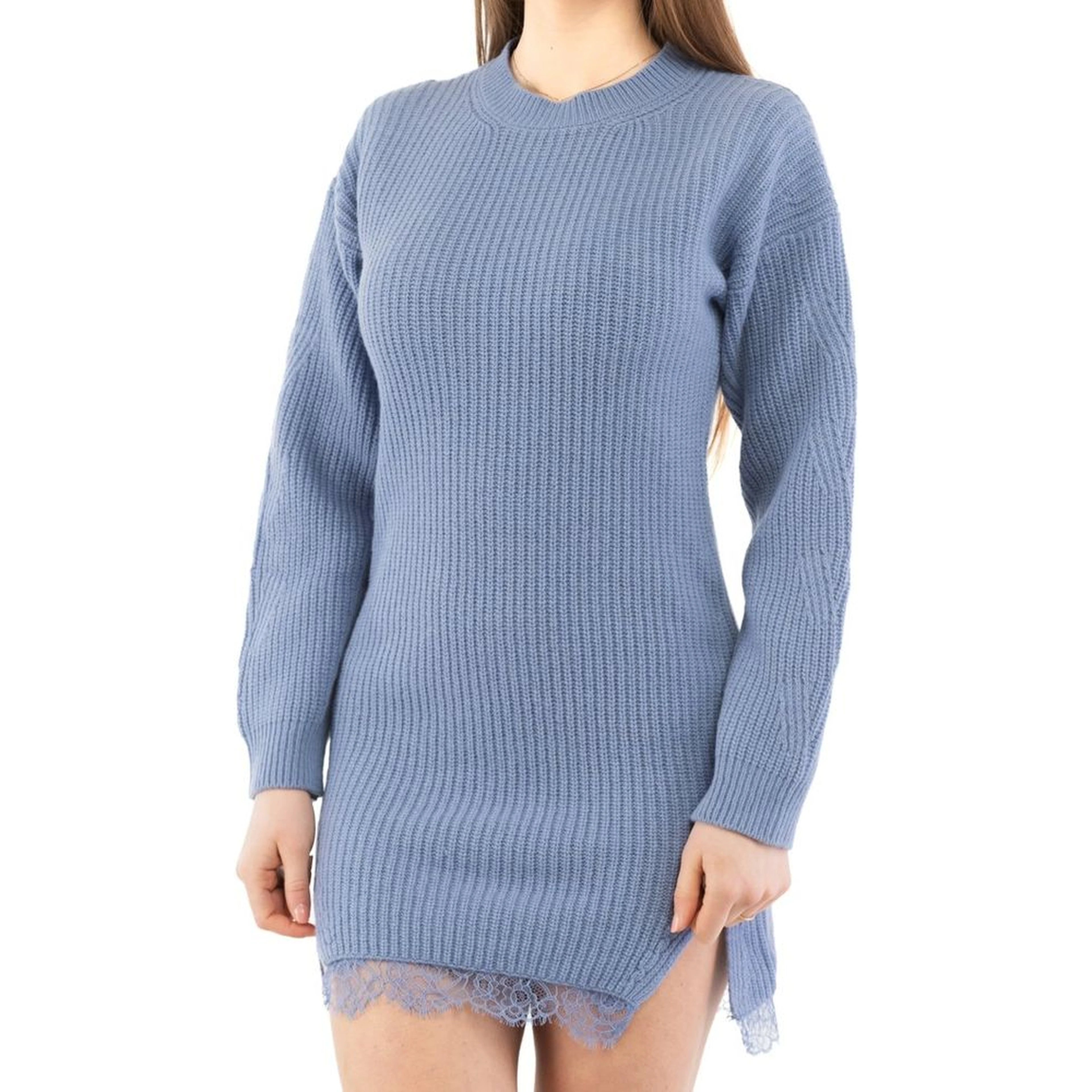 Purple Wool Casual Dress