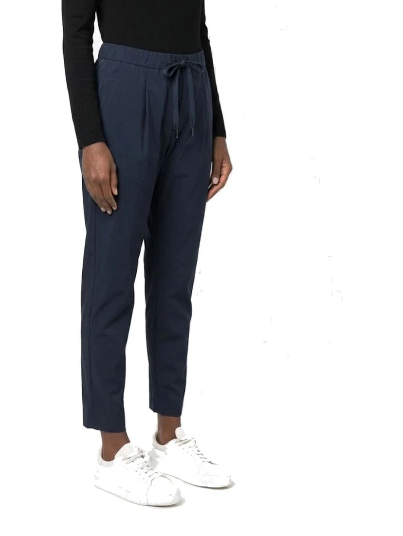 Blue Elastane Casual Pants