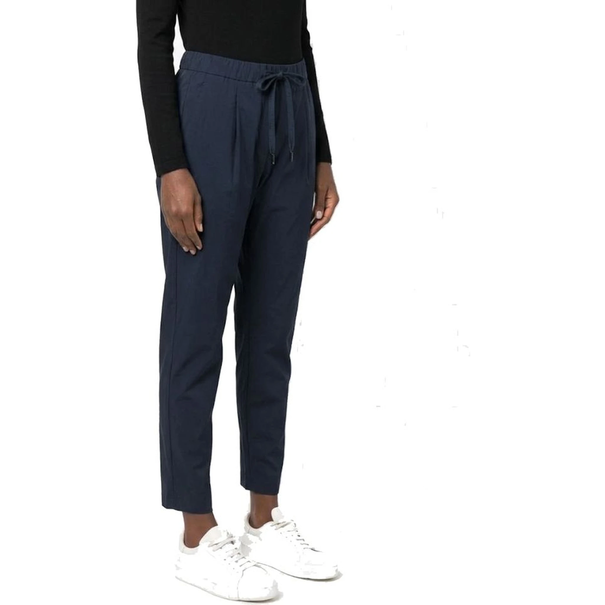 Blue Elastane Casual Pants
