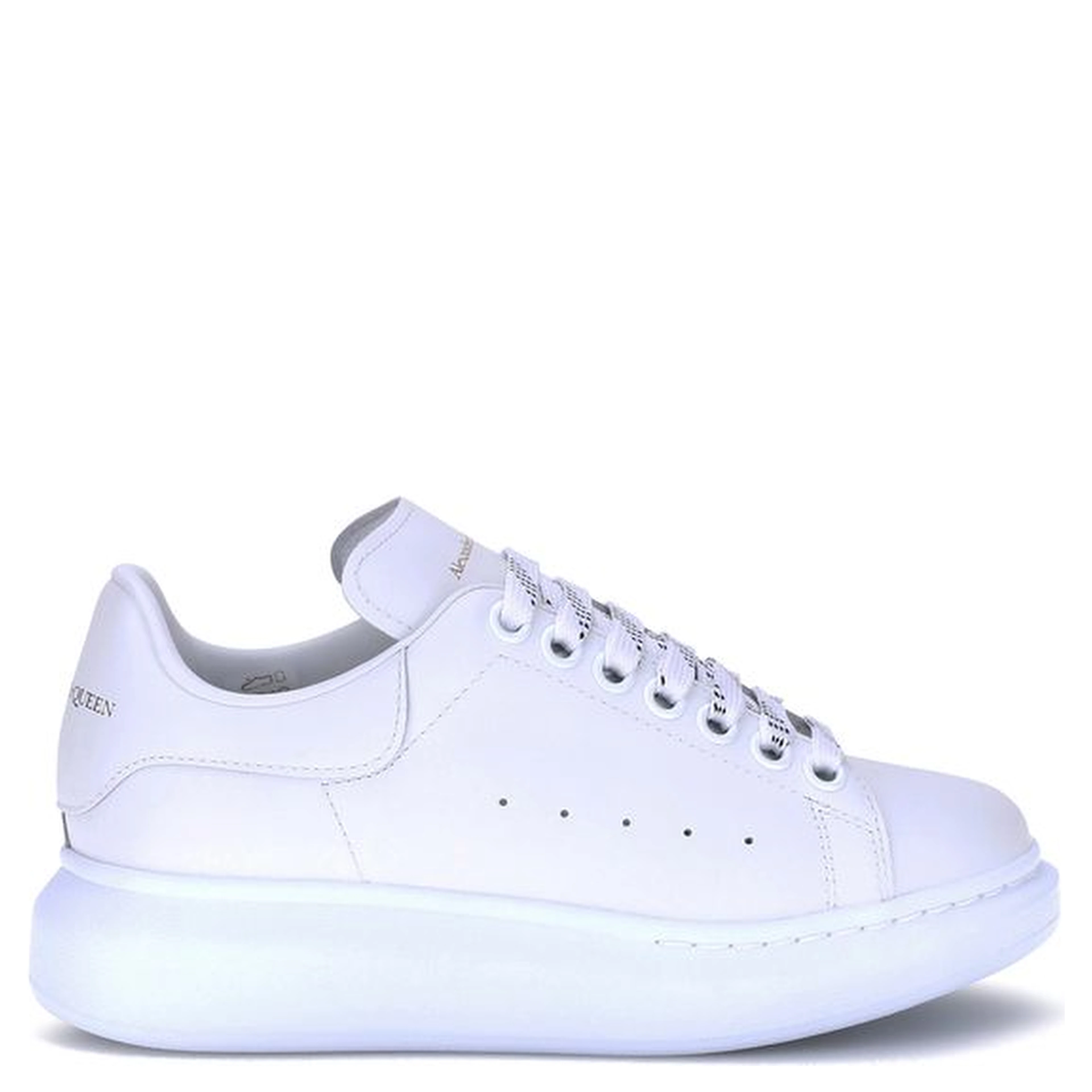 White Calf Leather Bos Taurus Platform Sneakers
