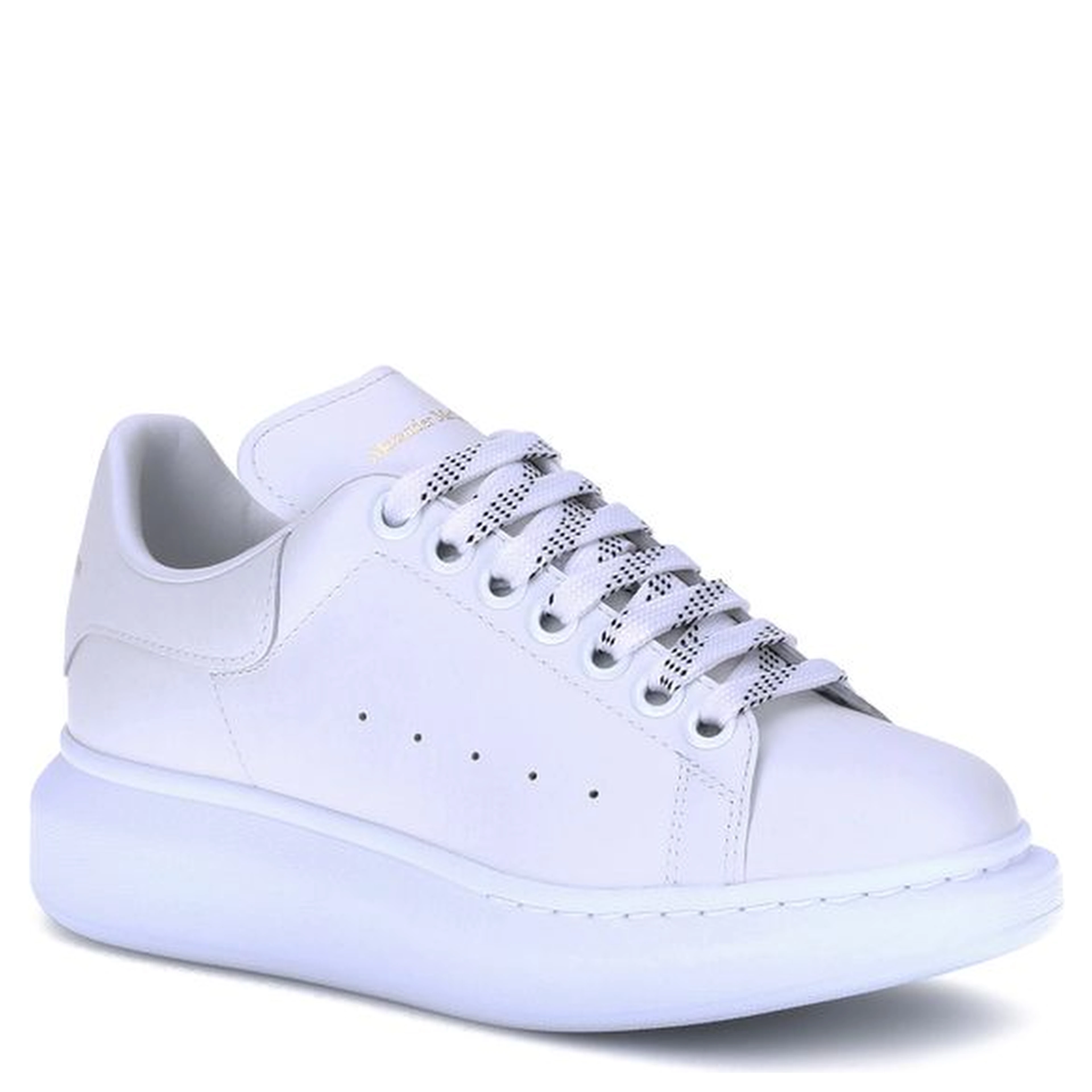 White Calf Leather Bos Taurus Platform Sneakers