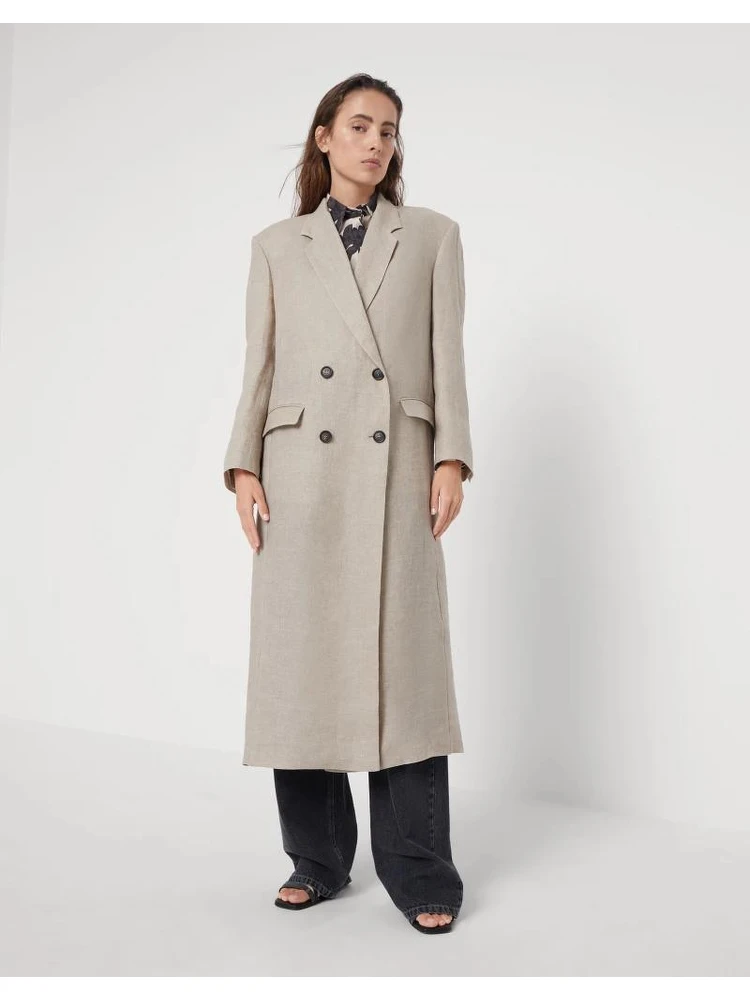 Beige Linen Coat