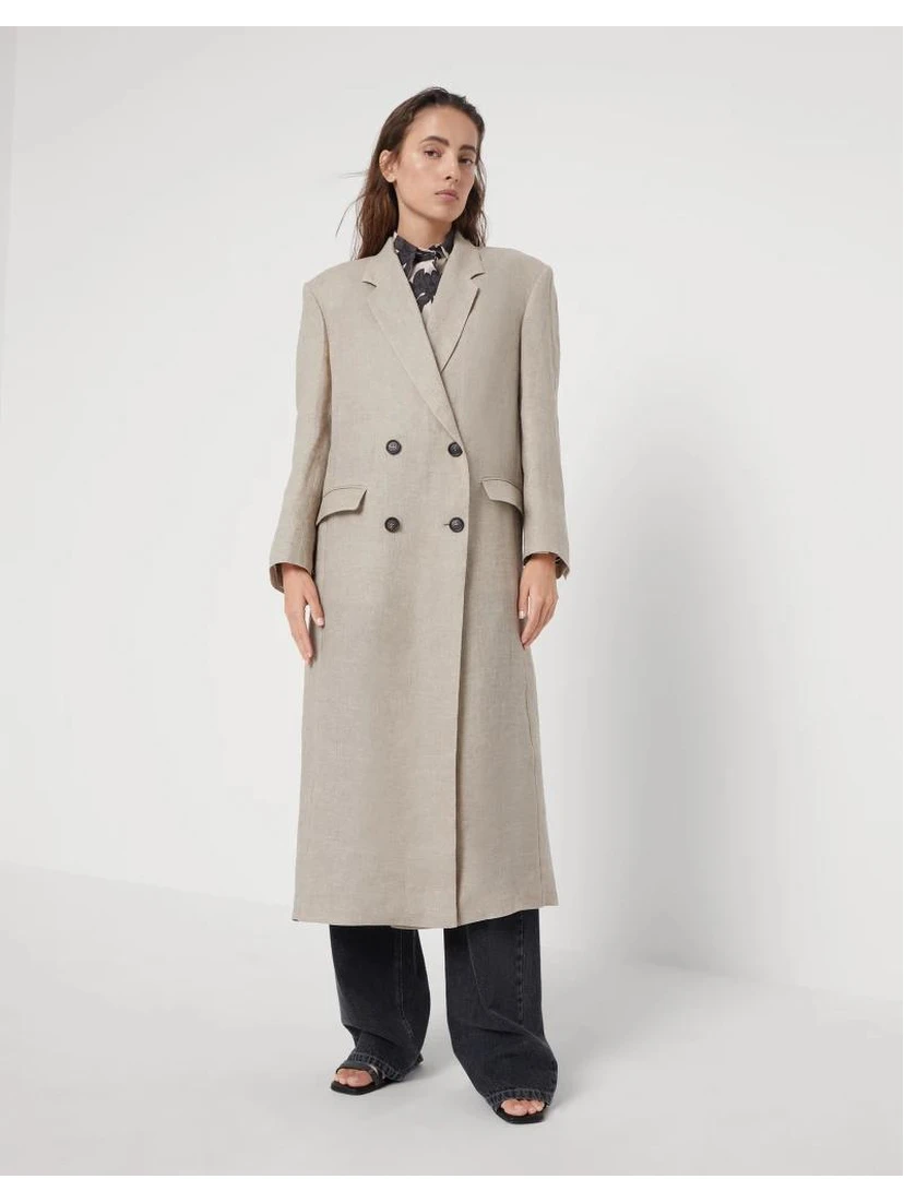 Beige Linen Coat