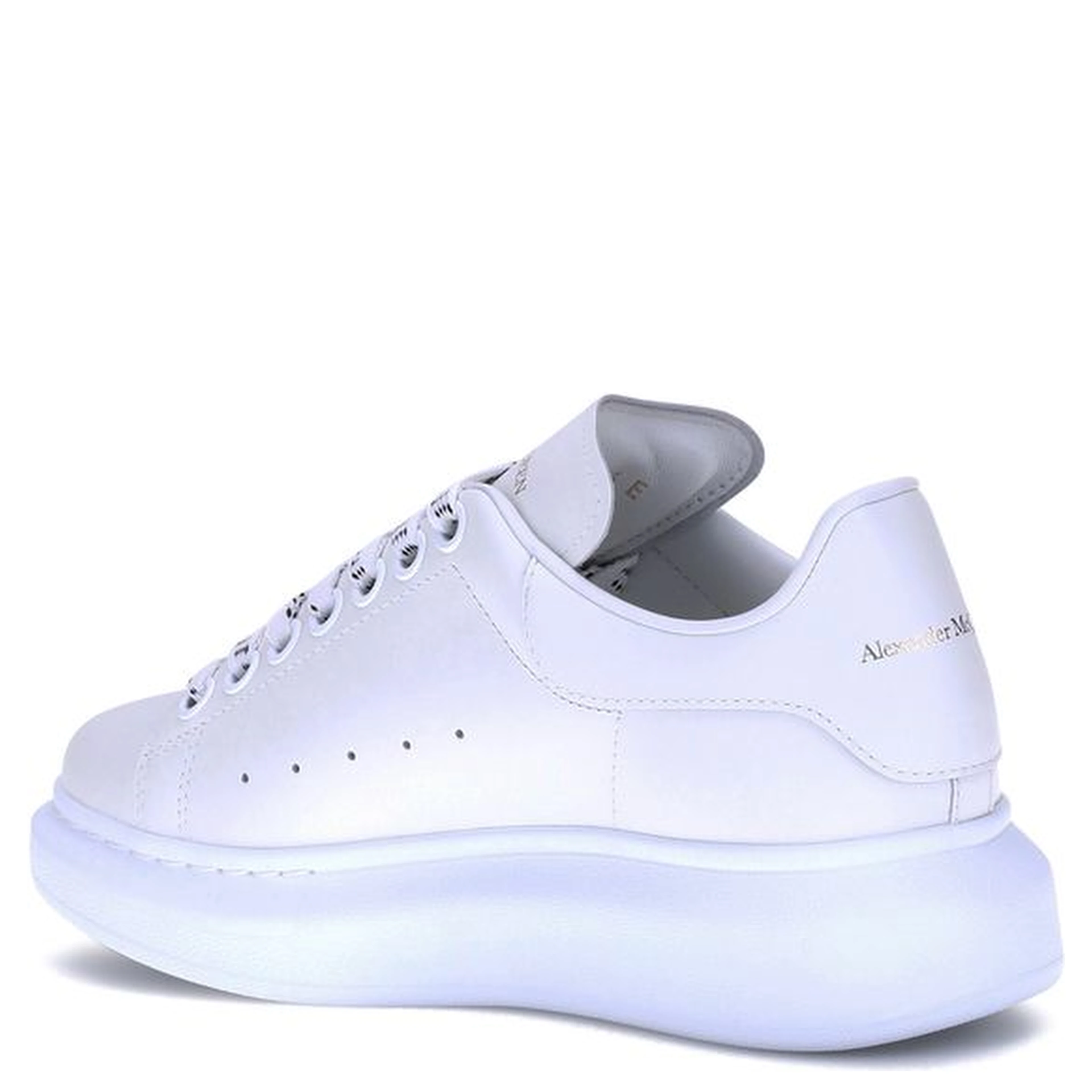 White Calf Leather Bos Taurus Platform Sneakers