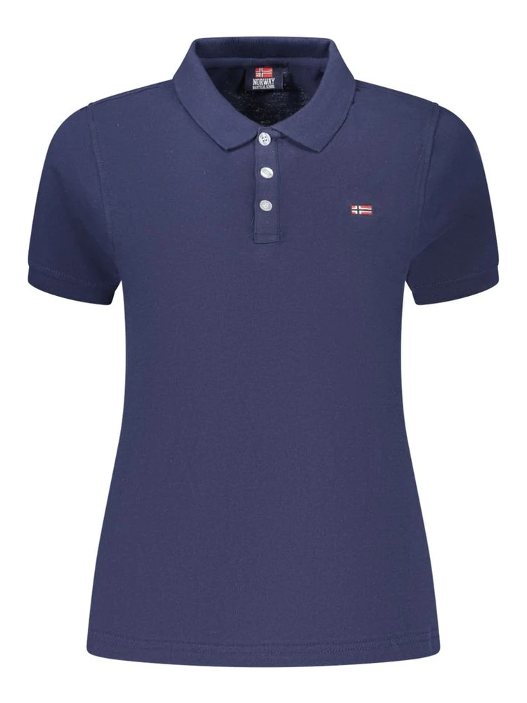 Blue Cotton Polo Shirt