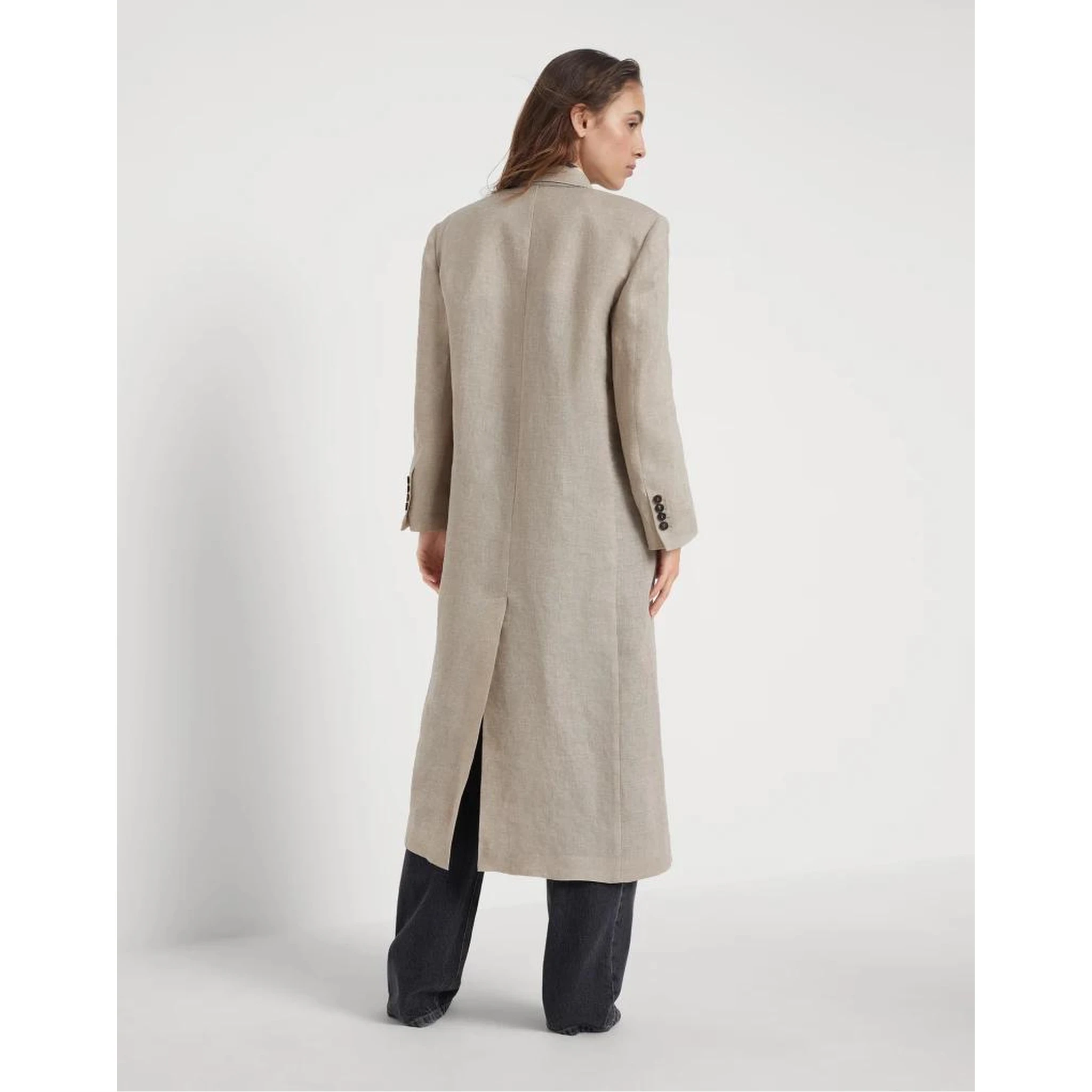 Beige Linen Coat