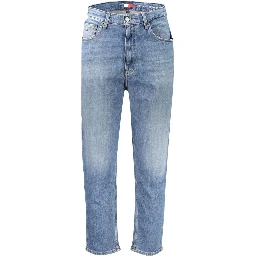 Blue Cotton Tapered Jeans