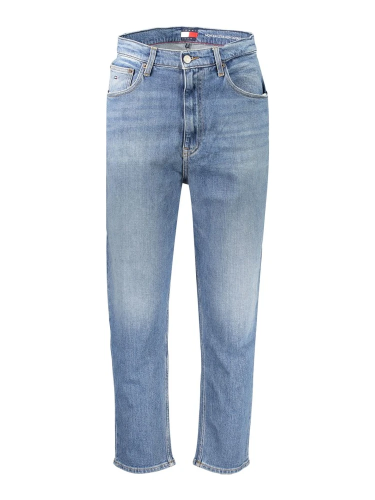 Blue Cotton Tapered Jeans