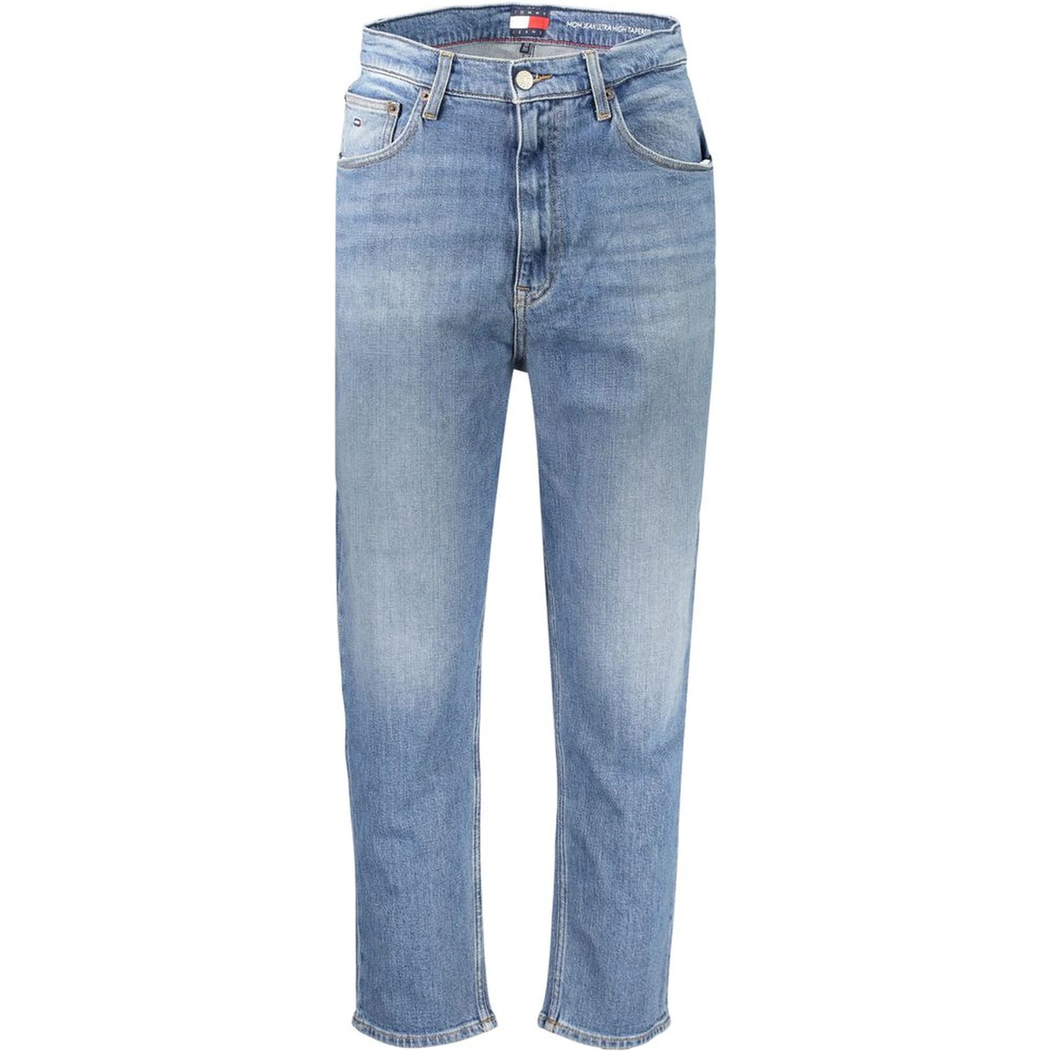 Blue Cotton Tapered Jeans