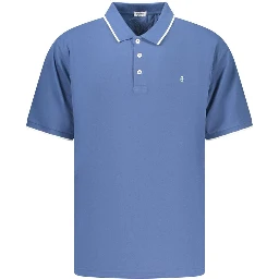 Blue Cotton Men's Polo Shirt