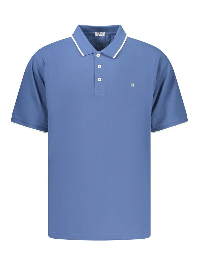 Blue Cotton Men's Polo Shirt