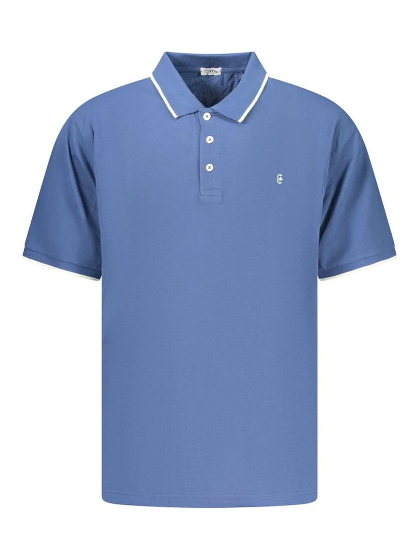 Blue Cotton Men's Polo Shirt