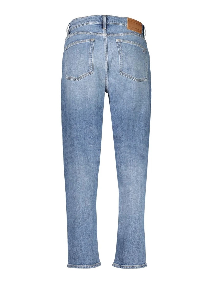 Blue Cotton Tapered Jeans