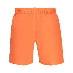 Orange Polyester Men's Swimwear Shorts
