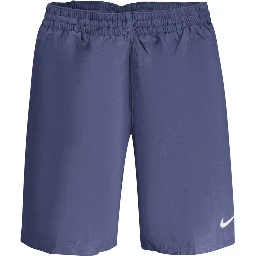 Blue Polyester Men's Swim Boxer