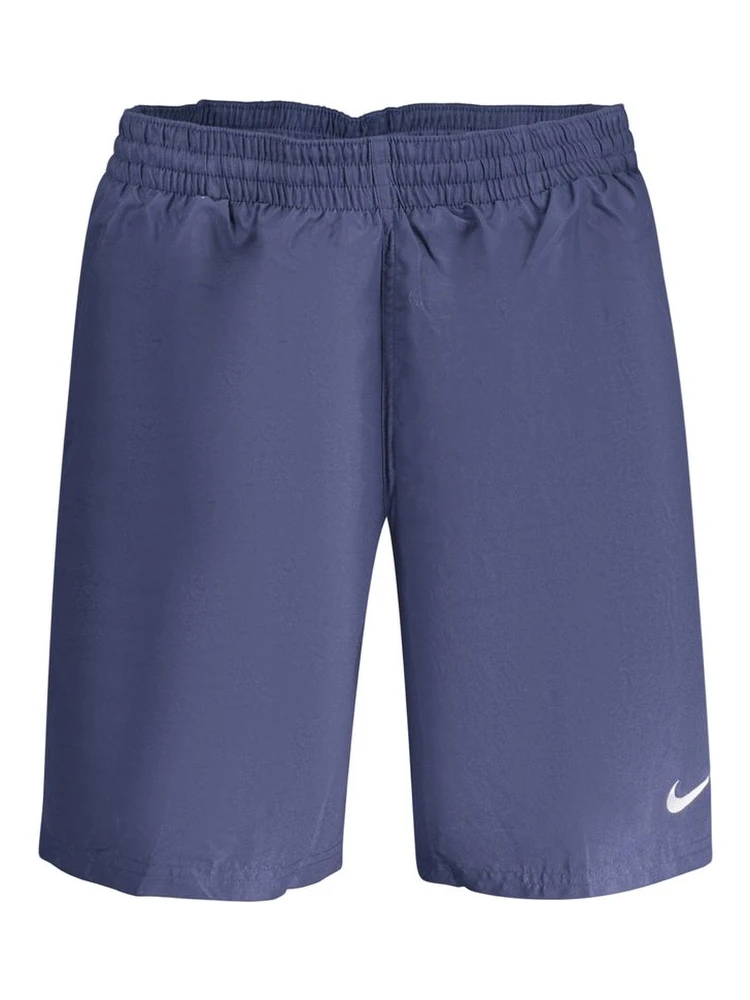 Blue Polyester Men's Swim Boxer