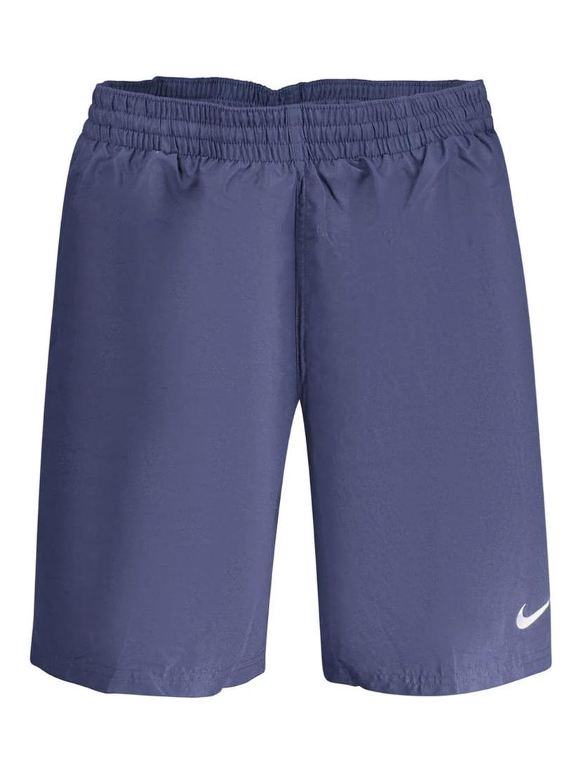 Blue Polyester Men's Swim Boxer