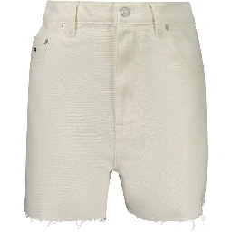 White Cotton Women Shorts