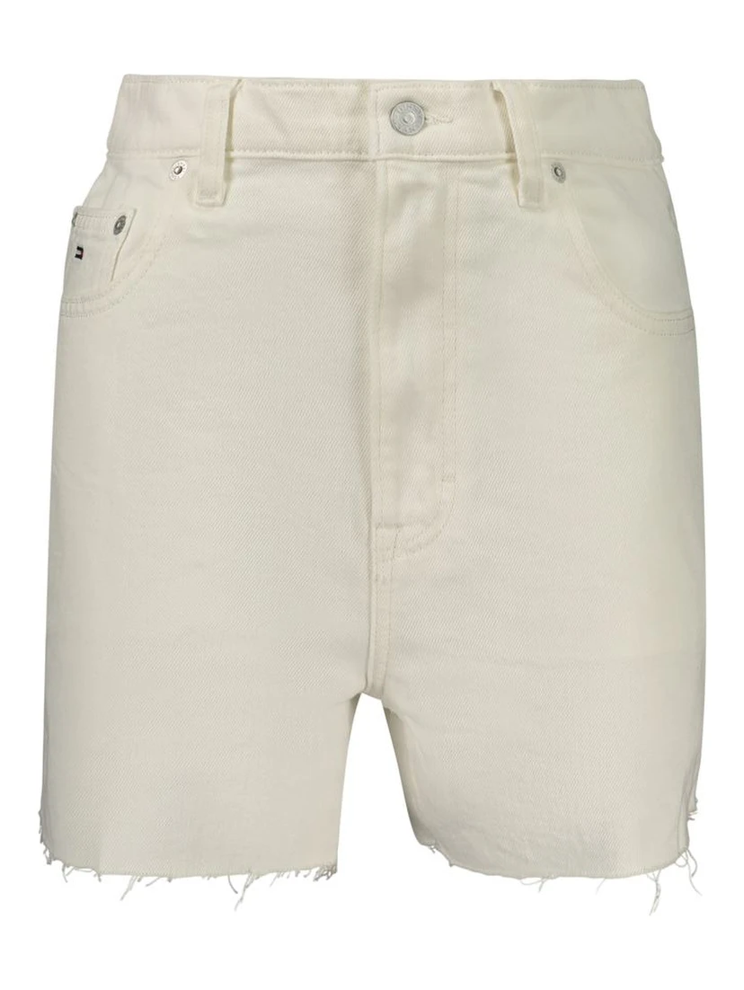 White Cotton Women Shorts