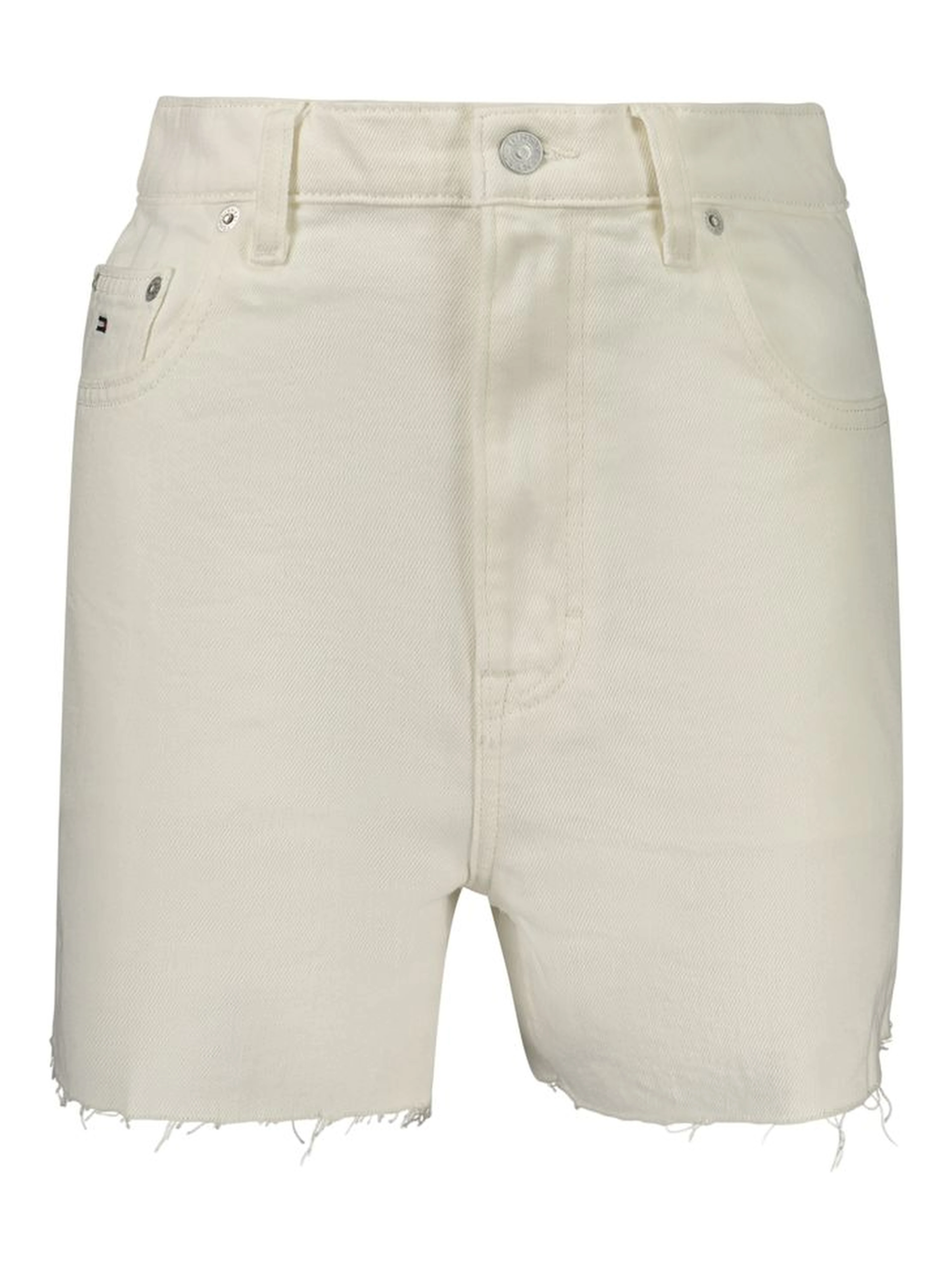 White Cotton Women Shorts