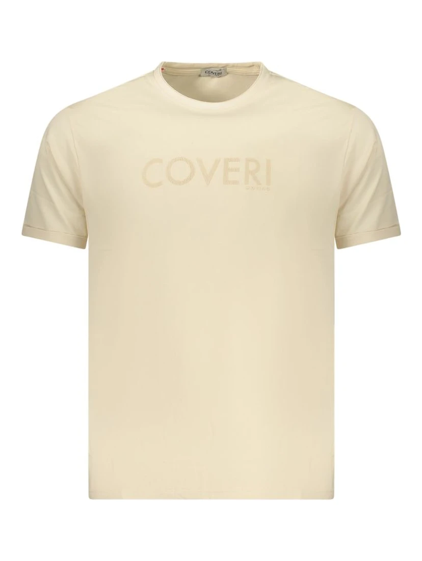 Beige Cotton Mens T-Shirt