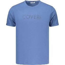 Blue Cotton Men's T-Shirt