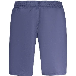 Blue Polyester Men's Swim Boxer