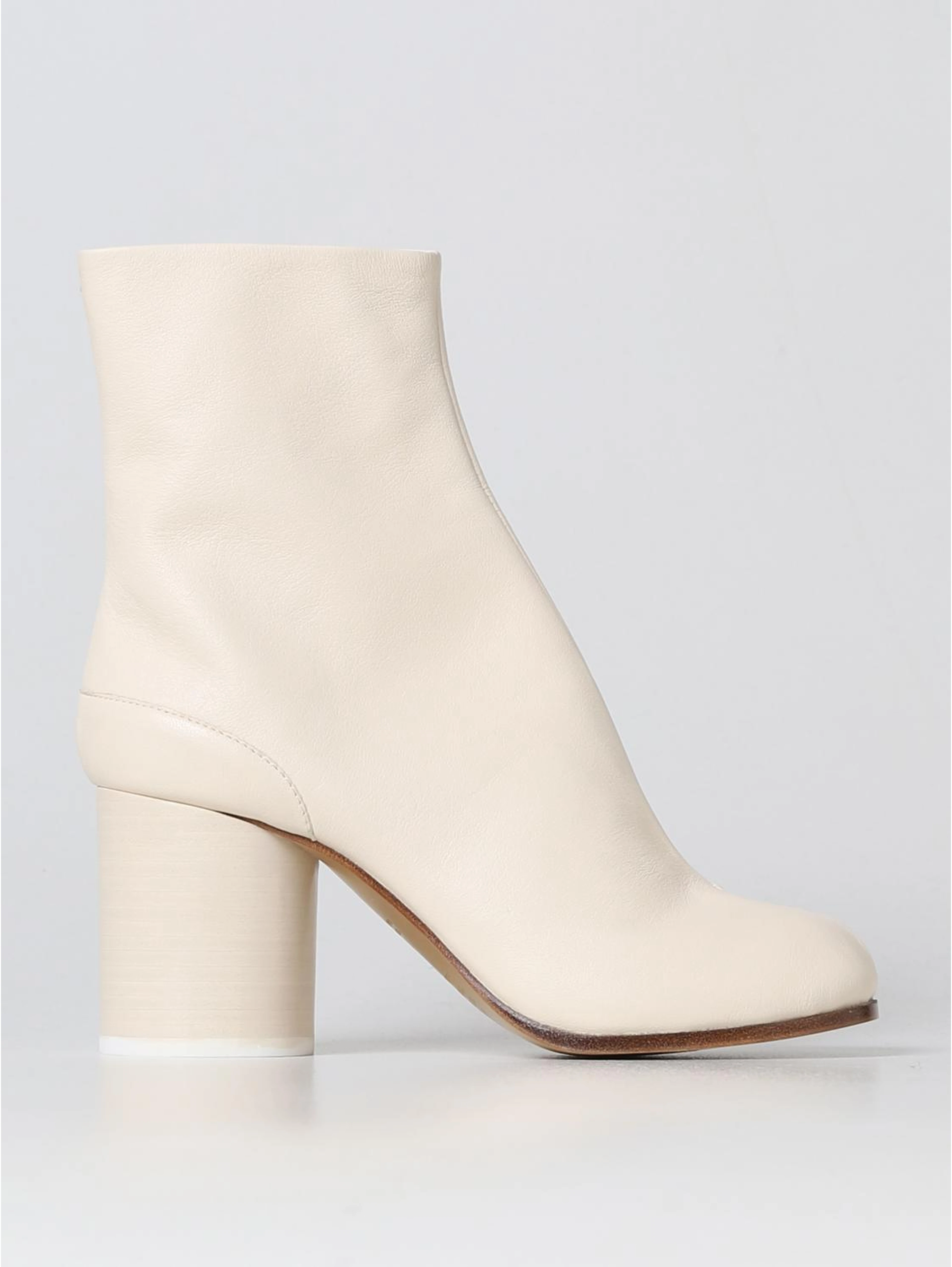 White Leather Ankle Boots