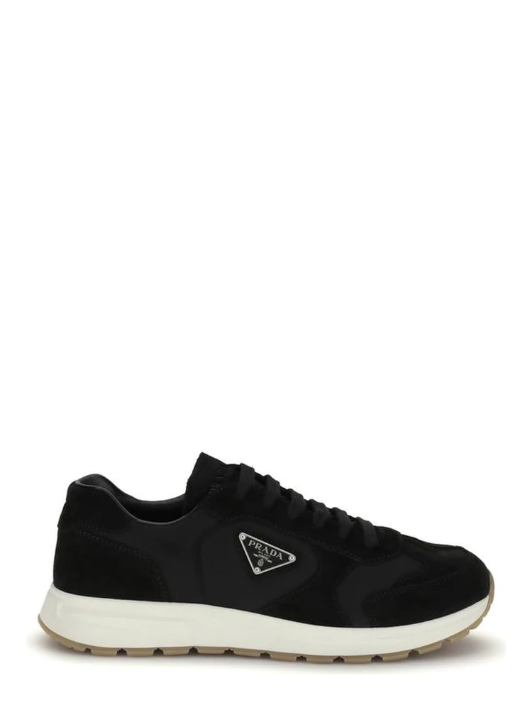 Black Recycled Polyamide Athletic Sneakers