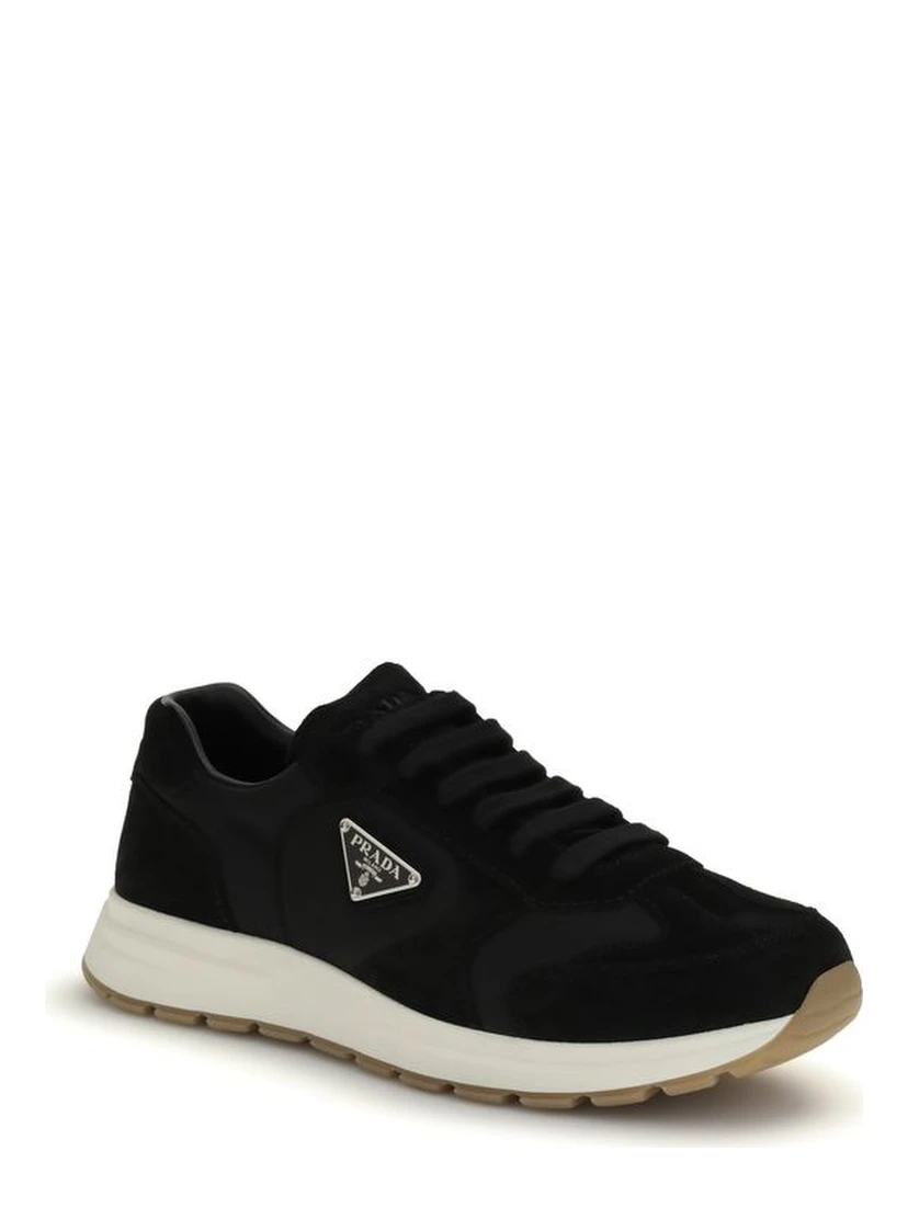 Black Recycled Polyamide Athletic Sneakers