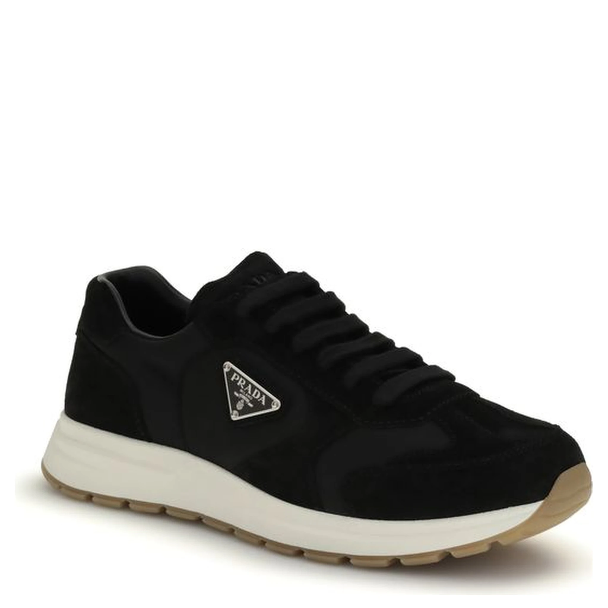 Black Recycled Polyamide Athletic Sneakers