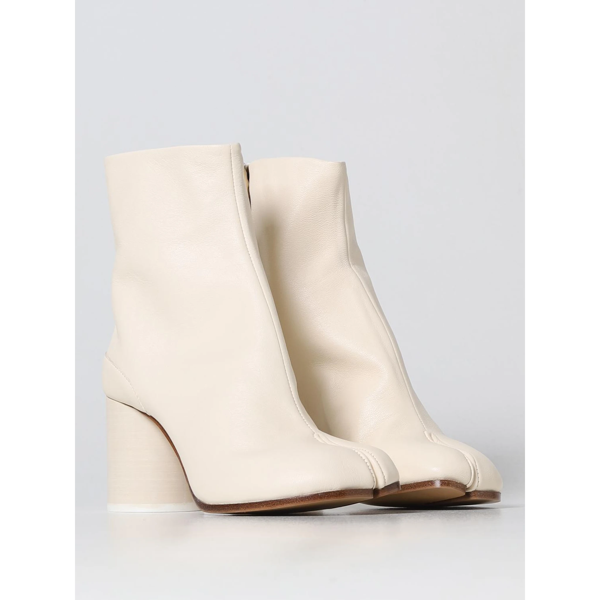 White Leather Ankle Boots